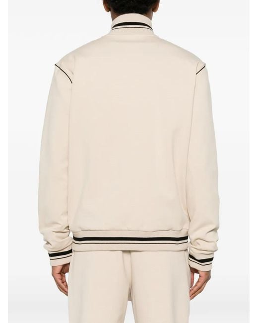 Iceberg Natural Striped-Trim Zip-Up Sweatshirt for men