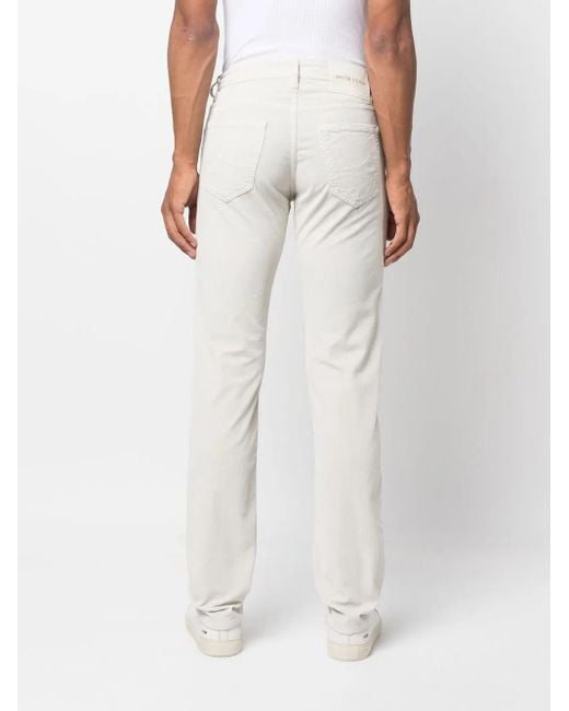 Jacob Cohen White Corduroy Straight-Leg Jeans for men
