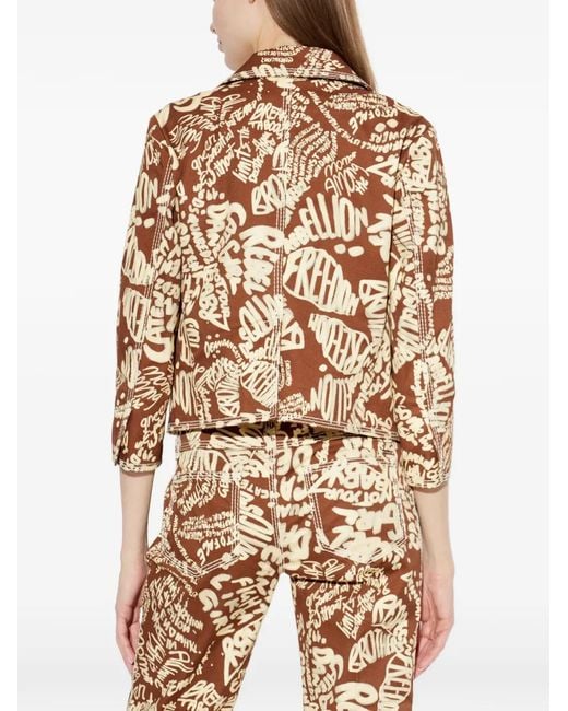 DSquared² Brown Rebel Hibiscus Maggie Jacket