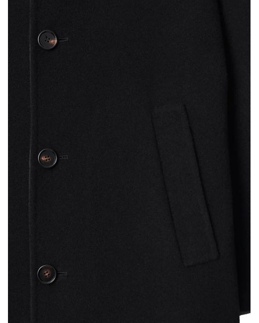 Burberry Black Wool Mid-Length Car Coat for men