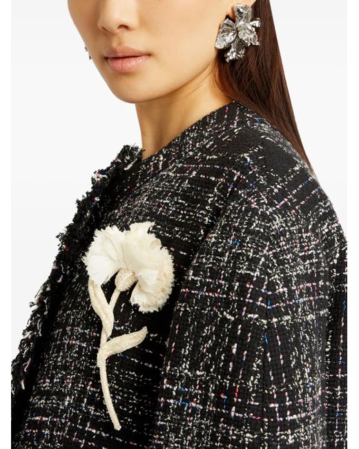 Erdem Black Cropped-Jacke mit Rundhalsausschnitt