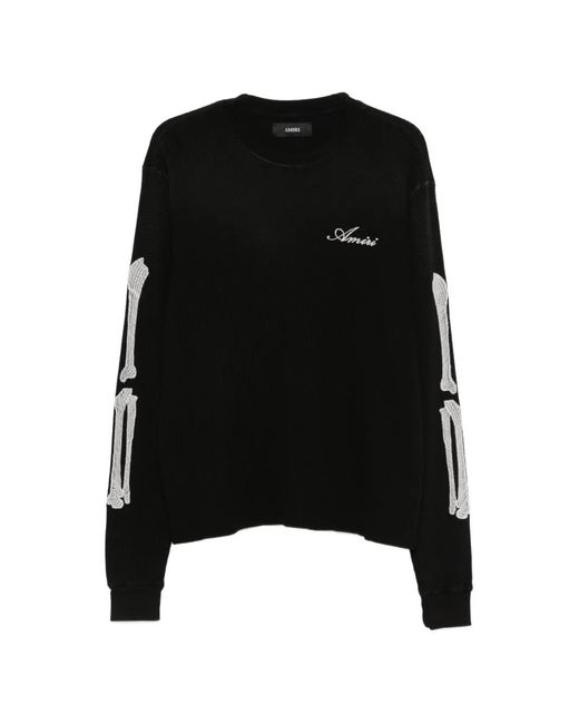 Amiri Black Bones-Motif T-Shirt for men
