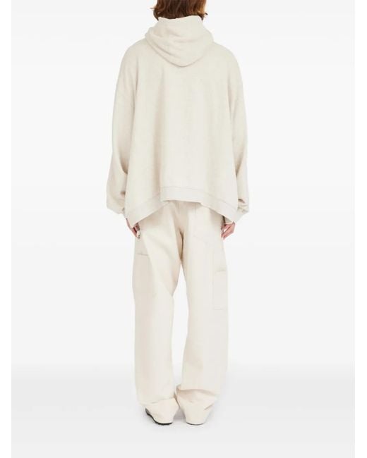 Maison Margiela Natural Zip-Fastening Hoodie With Logo Print for men