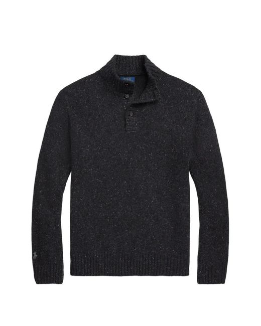 Polo Ralph Lauren Blue Button-Neck Sweater for men
