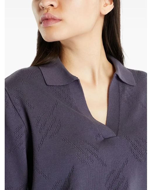 Daily Paper Purple Repatty textured polo top
