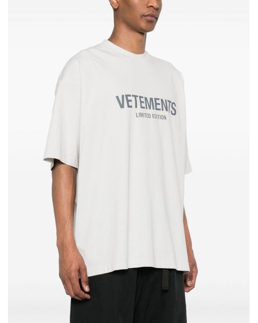 Vetements White Logo-print Cotton T-shirt