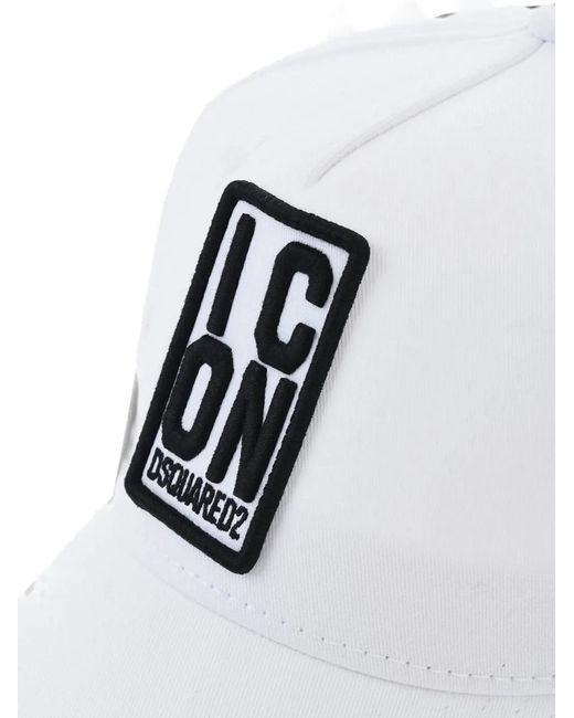 DSquared² White Icon Logo-Embroidered Baseball Cap for men