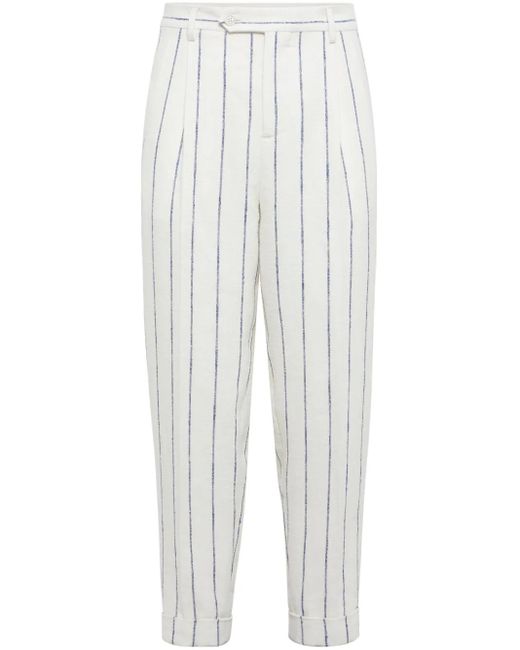 パンツ BRUNELLO CUCINELLI Striped linen cotton trousers Striped linen and cotton trousers BRUNELLO CUCINELLI