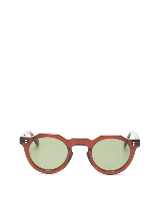 Lesca Metallic Pica Round Sunglasses
