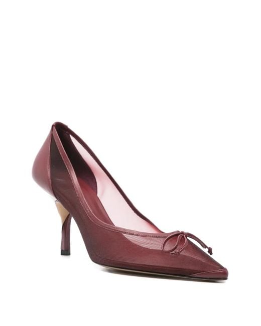 Jacquemus Pink Mesh Bow Pumps