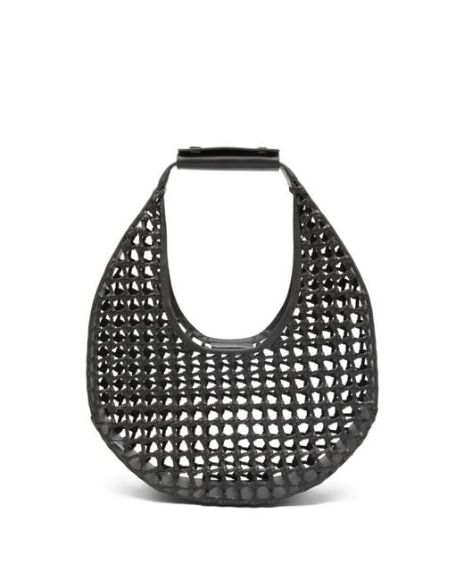 Staud Black Moon Woven Tote Bag