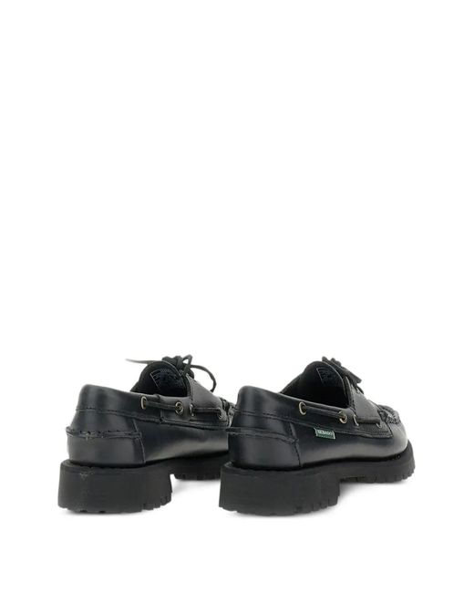 Sebago Black Leather Lace-Up Loafers