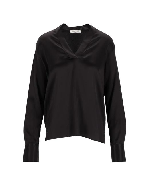 Al Duca D'aosta Black V-Neck Blouse