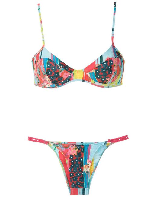 Amir Slama White Bikini Imprimé