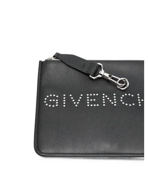 Givenchy Black Logo Leather Pouch for men
