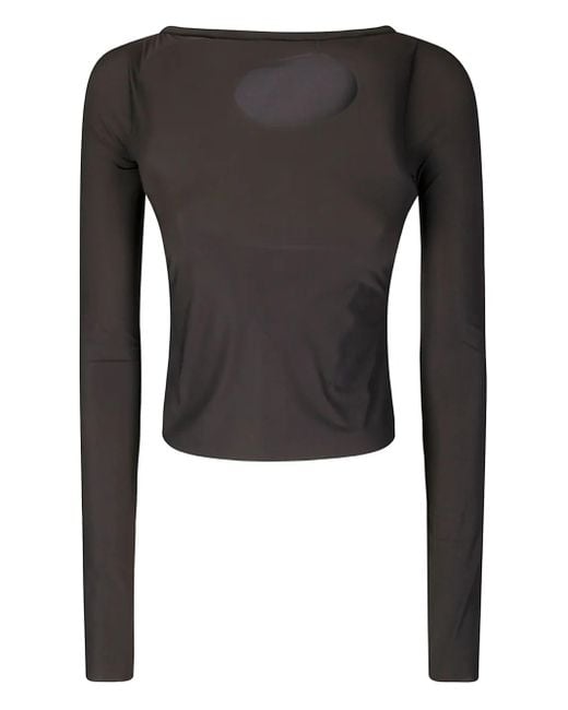 Top A Maniche Lunghe Con Inserti di OTTOLINGER in Black