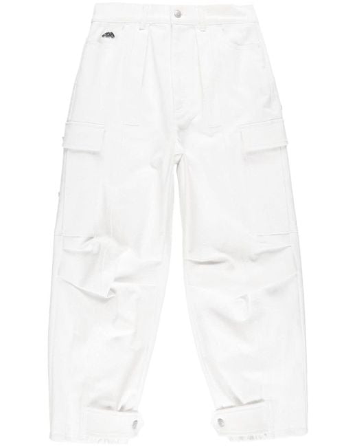 Alexander McQueen White Military High Waist Cargo Jeans
