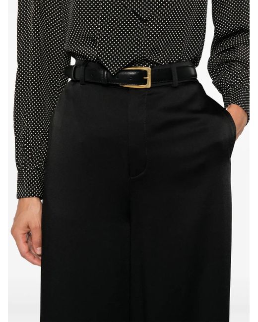 Saint Laurent Black Satin Trousers