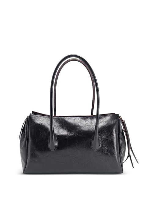 Roberto Festa Black Emeralda Leather Shoulder Bag