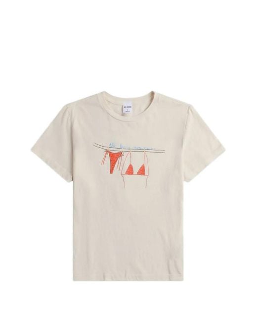 Re/done White Graphic-Print T-Shirt
