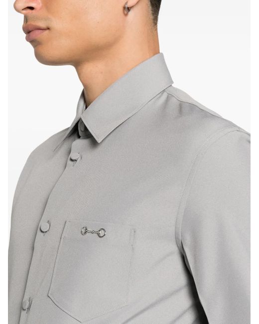 Gucci Gray Button-Down Shirt for men