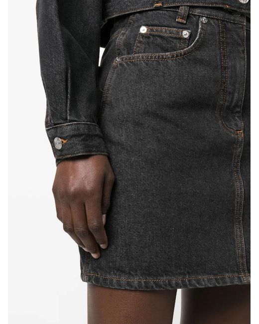 Moschino Black High-Waist Denim Mini Skirt