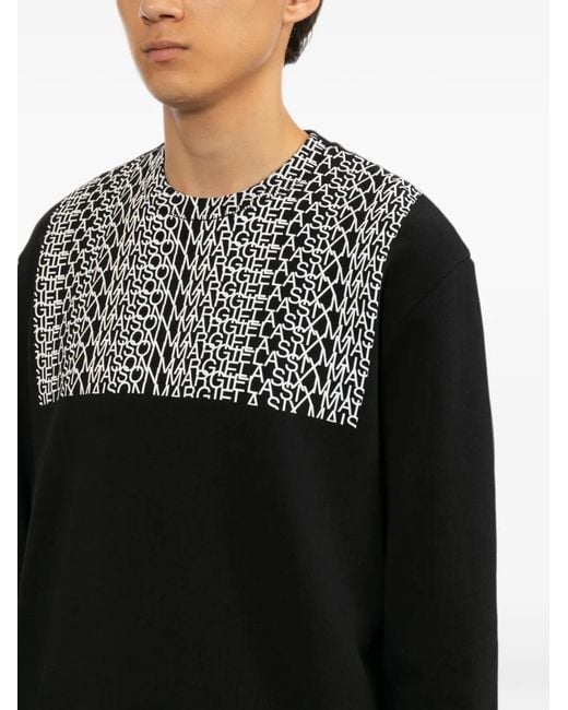 MM6 by Maison Margiela Black Logo-Print Sweatshirt for men