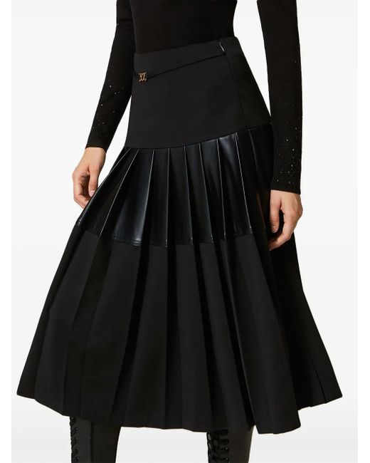 Gonna Midi Plissé di Twinset in Black