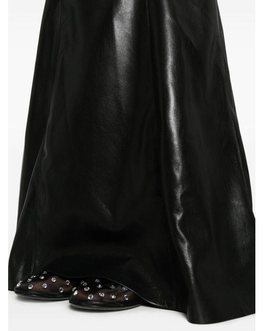 Nanushka Black Carlotta Faux-leather Maxi Skirt