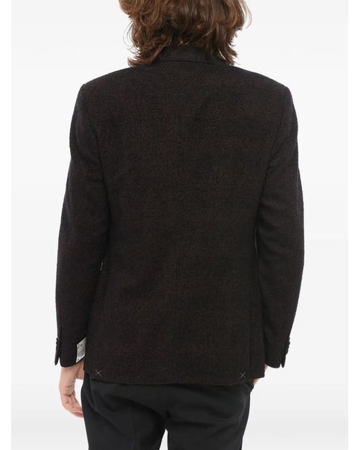 Corneliani Black Glen Plaid Single-Breasted Blazer for men