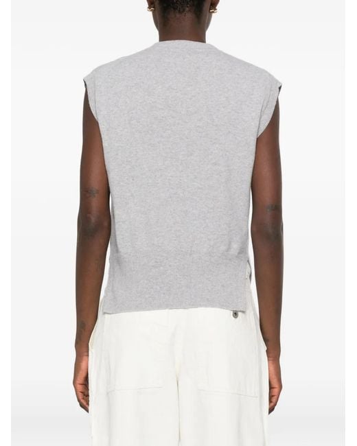 Daniele Fiesoli Gray V-Neck Vest