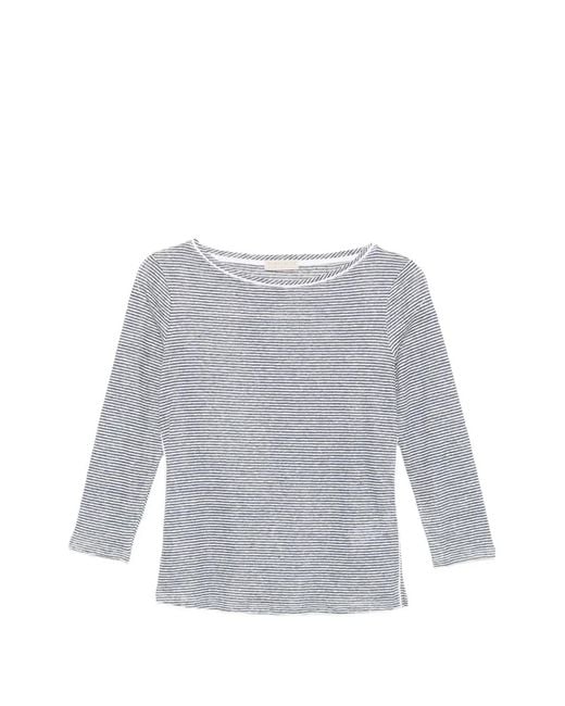 Purotatto Women's White Striped-Pattern Top