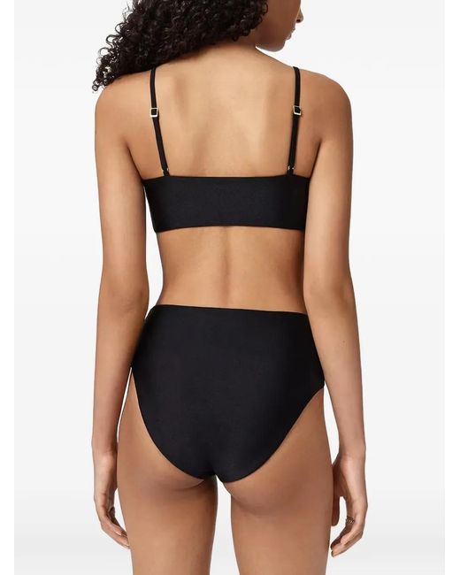 AllSaints Black Talaria Chain-Link High-Waist Bikini Bottoms
