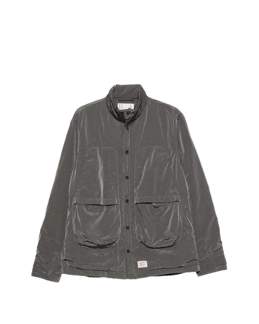 RANRA Gray Button-Up High-Neck Jacket for men