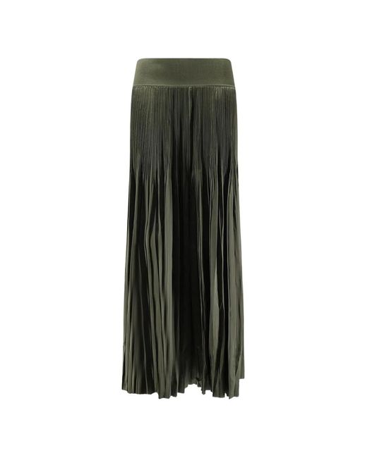 Joseph Green Rabat Pleated Satin Maxi Skirt
