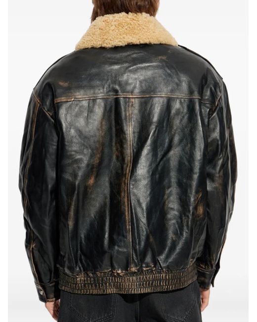 Veste À Col En Peau Lainée M I S B H V pour homme en coloris Black