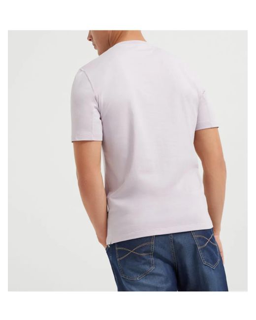 メンズ Brunello Cucinelli ロゴ Tシャツ Pink