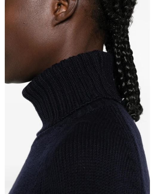 Base London Black Roll-Neck Ribbed-Trim Sweater