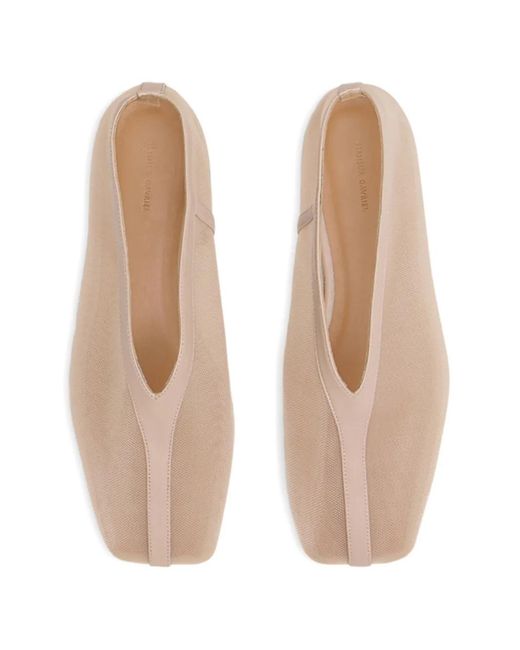 Mansur Gavriel Natural Contorno Square V Ballet Flats