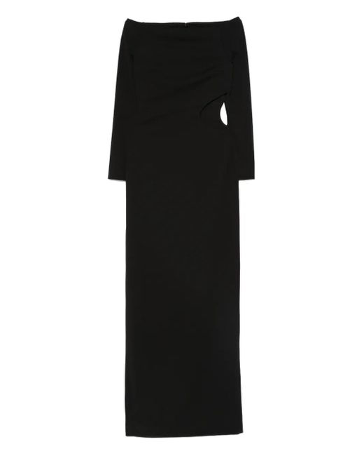 Solace London Black Mircea Off-Shoulder Cut-Out Maxi Dress