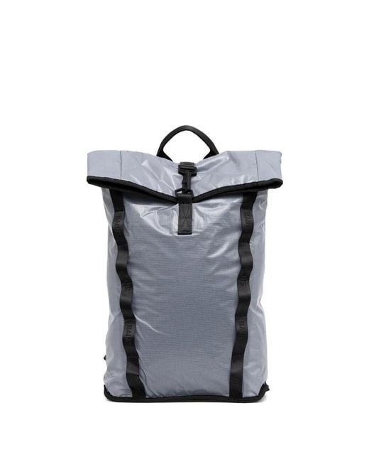 Rains Gray Sibu Rolltop Buckled Backpack