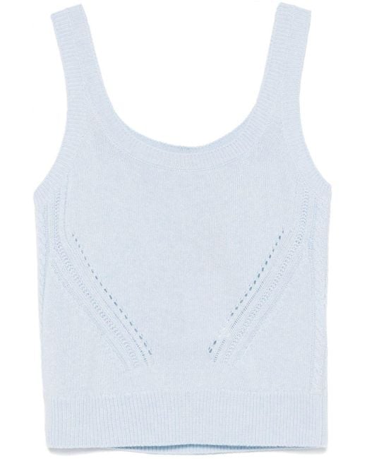 Ermanno Scervino Blue Knitted Tank Top