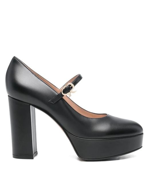 Gianvito Rossi Black 105Mm Platform Strap Pumps