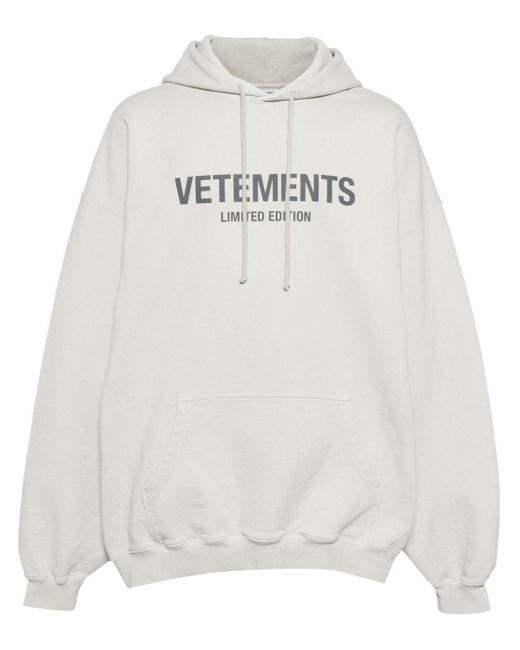 Limited Edition logo-print hoodie Vetements pour homme en coloris White