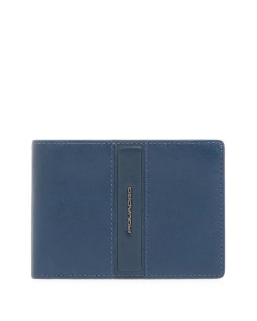 Piquadro Blue Logo-Plaque Wallet for men