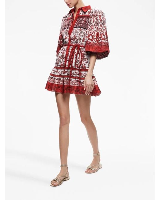 Vestido Tiffie con motivo floral Alice + Olivia de color Red