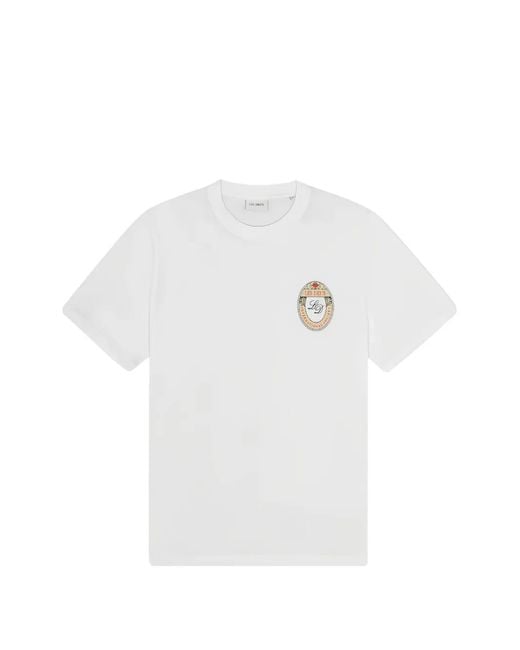 Les Deux White Graphic Crewneck T-Shirt for men