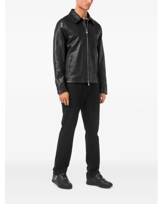 Billionaire Black Logo-Plaque Jacket for men