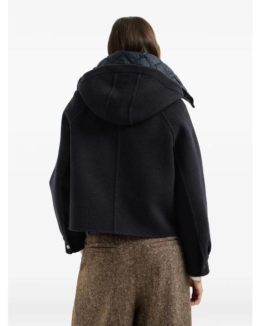 Brunello Cucinelli Black Veste En Laine Vierge Et Cachemire À Doublure Matelassée Détachable Thermore