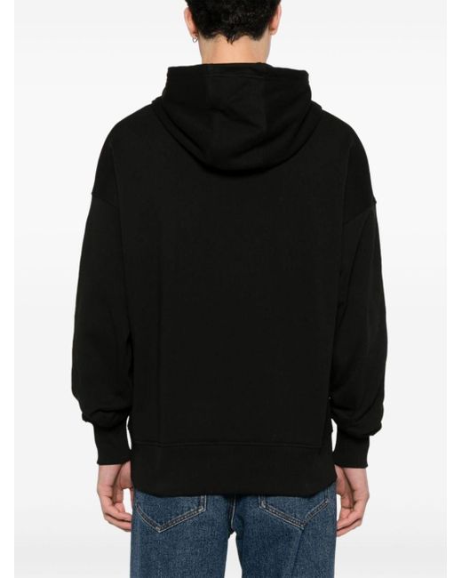 Hoodie en coton à logo brodé Calvin Klein pour homme en coloris Black
